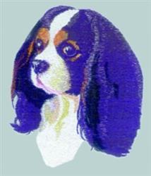 Cavalier Spaniel - 4x4 puppy dog detailed machine embroidery design for kitchen aprons