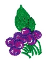 beginner-friendly leaf machine embroidery pattern - Cherries perfect for kitchen aprons