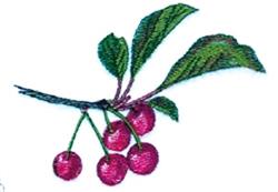 tree beginner-friendly machine embroidery - Cherries perfect for kitchen tea towels
