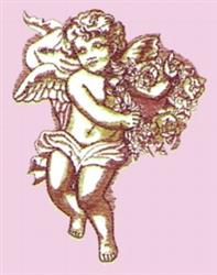 detailed christmas angel machine embroidery pattern - Cherub perfect for Gift Wraps
