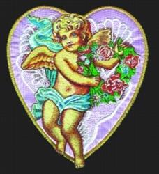 Cherub - 4x4 angel detailed machine embroidery design for Valentines Day Gifts