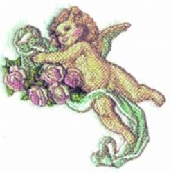 angel detailed machine digital embroidery - Cherub perfect for patchwork quilt blocks