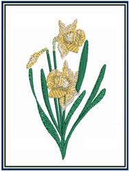 leaf beginner-friendly machine embroidery - Daffodils perfect for festive table runners