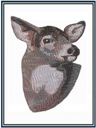 detailed reindeer machine embroidery pattern - Doe perfect for decorative wall hangings