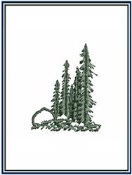 tree quick stitch machine embroidery - Evergreen Pine Trees for Picnic Blankets