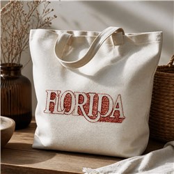 Florida - 6x10 florida beginner-friendly embroidery design for reusable tote bags
