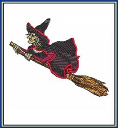 witch detailed machine embroidery - Flying Witch perfect for Trick-or-Treat Bags