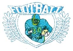 detailed leaf machine embroidery pattern - Football Player Crest for Event Banners