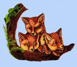 Foxes - foxe detailed machine embroidery design perfect for Kids Room Decor
