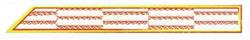 Decorative border design featuring bold geometric patterns with gold borders and red accents, perfect for modern embroidery.