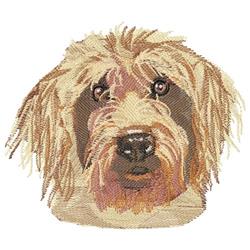 puppy dog detailed machine embroidery - Goldendoodle for decorative pillow covers