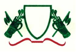 beginner-friendly crest machine embroidery pattern - Golf Crest for Event Decorations