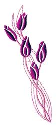 quick stitch tulip machine embroidery pattern - Intertwining Tulips for Table Linens