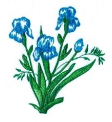 Irises - 6x10 irise detailed machine embroidery design perfect for reusable tote bags
