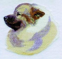 puppy dog detailed machine embroidery - Keeshound perfect for decorative pillow covers