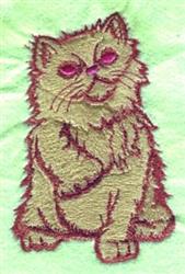 kitten detailed machine digital embroidery - Kitten perfect for reusable tote bags
