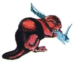 beaver detailed machine embroidery - Large Beaver perfect for patchwork quilt blocks