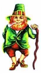 leprechaun detailed machine embroidery - Leprechaun perfect for patchwork quilt blocks
