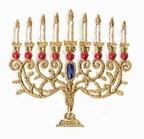 beginner-friendly menorah machine embroidery pattern - Menorah for Dinner Napkins