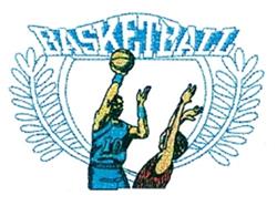 leaf detailed machine embroidery - Mens Basketball Crest perfect for Pouch Covers