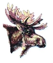 Moose Head - 4x4 reindeer detailed machine embroidery design for patchwork quilt blocks