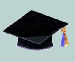 beginner-friendly board machine embroidery pattern - Mortar Board for Tablecloths