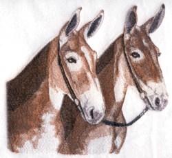 detailed team machine embroidery pattern - Mule Team perfect for kitchen tea towels