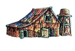 detailed barn machine embroidery pattern - Old Barn perfect for reusable tote bags
