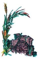 Old Wagon - 5x7 wagon detailed machine embroidery design for patchwork quilt blocks