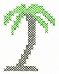 Palm Tree - 4x4 tree quick stitch machine embroidery design perfect for Beach Towels