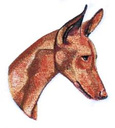 puppy dog detailed machine embroidery - Pharaoh Hound perfect for reusable tote bags