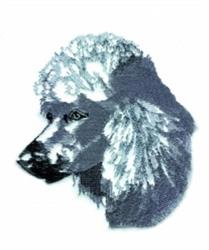 beginner-friendly puppy dog machine embroidery pattern - Poodle for reusable tote bags