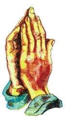 Praying Hands - 4x4 hand detailed machine embroidery design for Prayer Cloths