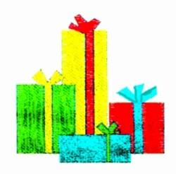 Presents - 4x4 present beginner-friendly machine embroidery design for Gift Wraps