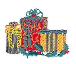 detailed christmas leaf machine embroidery pattern - Presents for Holiday Pillows