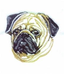 puppy dog beginner-friendly machine embroidery - Pug perfect for patchwork quilt blocks