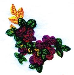 detailed leaf machine embroidery pattern - Raspberry Bunches for kitchen tea towels