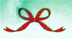 Red Bow - 4x4 bow quick stitch machine embroidery design perfect for kitchen tea towels