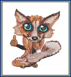 detailed fox machine embroidery pattern - Road Kill Fox perfect for reusable tote bags