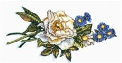 rose detailed machine embroidery - Rose & Aster Runner for festive table runners