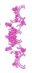 Rose Border - 6x10 rose detailed machine embroidery design for decorative pillow covers