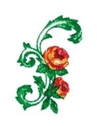 beginner-friendly rose machine embroidery pattern - Rose for festive table runners