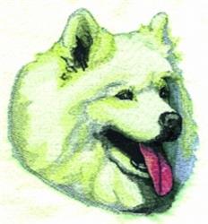 Samoyed - 4x4 puppy dog detailed machine embroidery design for cute baby onesies