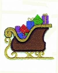 beginner-friendly christmas sleigh machine embroidery pattern - Santas Sleigh for Table Decor