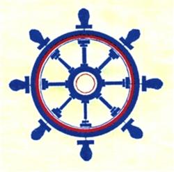 detailed wheel machine digital embroidery pattern - Ship Wheel perfect for Boat Decor