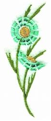 Side Flower - 4x4 heart quick stitch embroidery design for decorative pillow covers