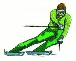beginner-friendly winter skier machine embroidery pattern - Skier for Winter Coats