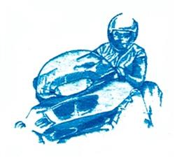 snowmobile detailed machine embroidery - Snowmobile perfect for reusable tote bags