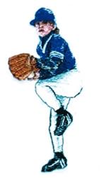 Softball Player - 5x7 player detailed machine embroidery design for reusable tote bags