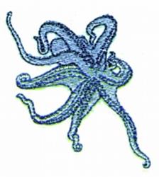beginner-friendly squid machine embroidery pattern - Squid perfect for kitchen aprons